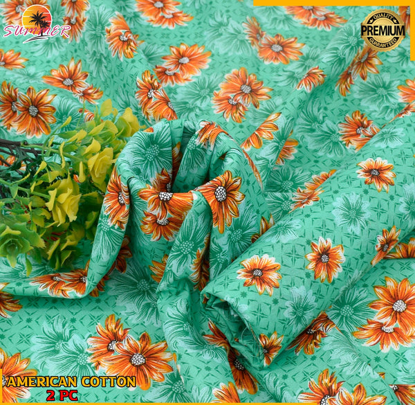 2 Piece – Cotton Digital Print Suit ( Design LS-86)