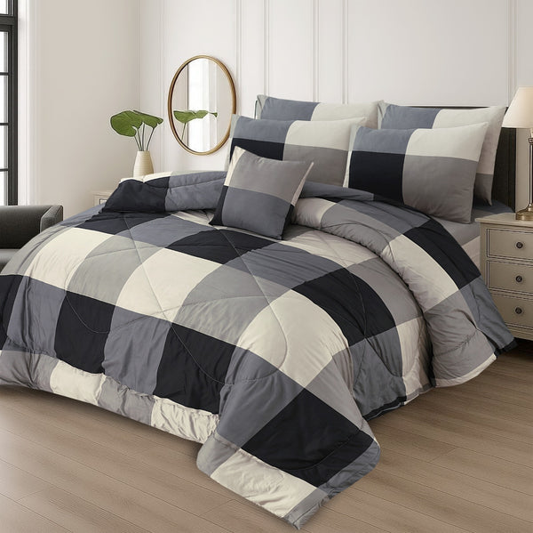 7 Pcs Comforter Set King Size (Design KCC-104)