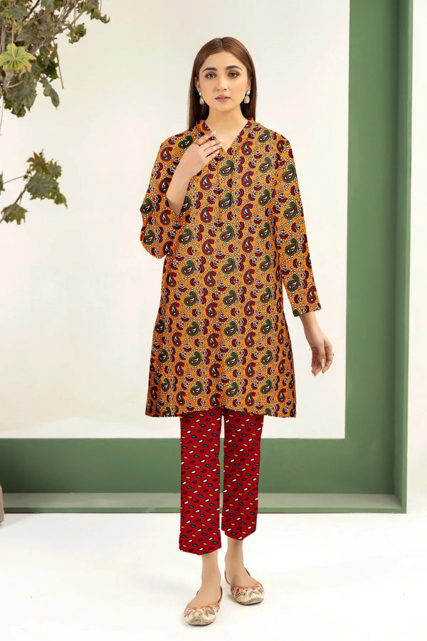 2 Piece – Cotton Digital Print Suit ( Design LS15)