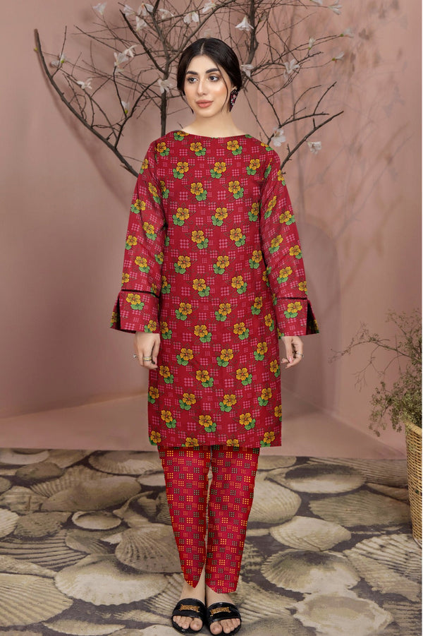 2 Piece – Cotton Digital Print Suit ( Design LS52)