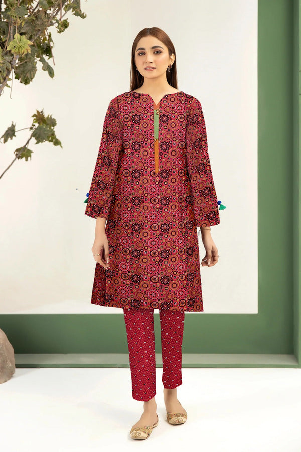 2 Piece – Cotton Digital Print Suit ( Design LS23)