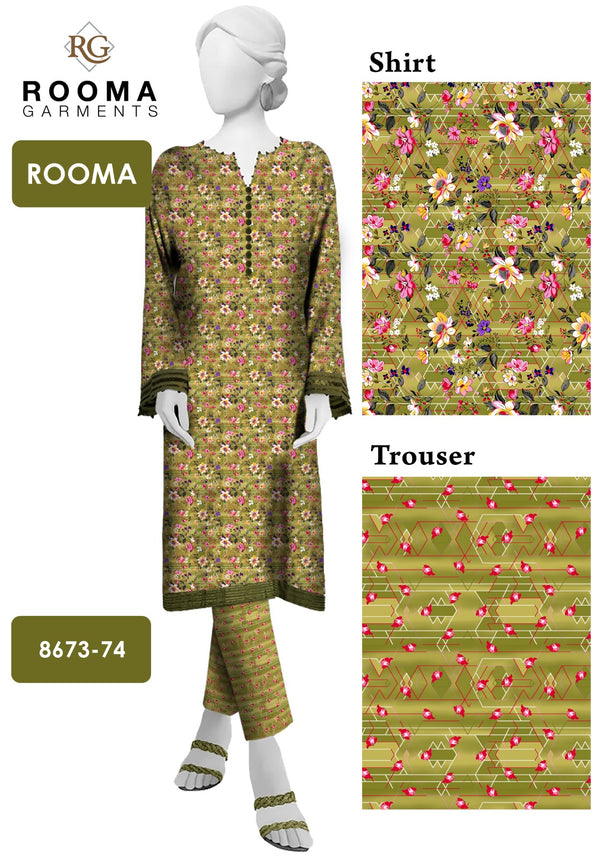 2 Piece – Cotton Digital Print Suit ( Design LS-8)