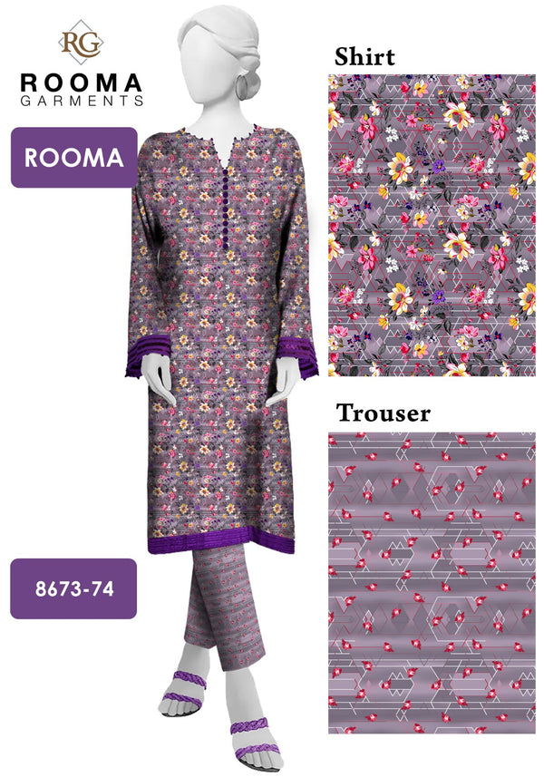 2 Piece – Cotton Digital Print Suit ( Design LS-7)